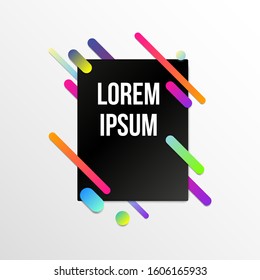 Colorful template with abstract gradient shapes. Neon color lines and cards in a modern trendy design style. Futuristic vector lined background