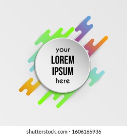 Colorful template with abstract gradient shapes. Neon color lines and cards in a modern trendy design style. Futuristic vector lined background