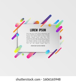 Colorful template with abstract gradient shapes. Neon color lines and cards in a modern trendy design style. Futuristic vector lined background