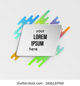 Colorful template with abstract gradient shapes. Neon color lines and cards in a modern trendy design style. Futuristic vector lined background