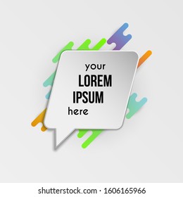 Colorful template with abstract gradient shapes. Neon color lines and cards in a modern trendy design style. Futuristic vector lined background