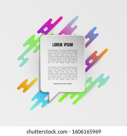 Colorful template with abstract gradient shapes. Neon color lines and cards in a modern trendy design style. Futuristic vector lined background