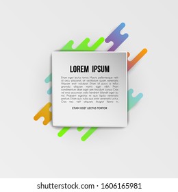 Colorful template with abstract gradient shapes. Neon color lines and cards in a modern trendy design style. Futuristic vector lined background