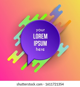 Colorful template with abstract gradient shapes. Neon color lines and cards in a modern trendy design style. Futuristic vector lined background