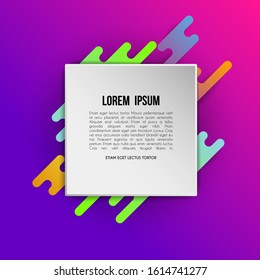 Colorful template with abstract gradient shapes. Neon color lines and cards in a modern trendy design style. Futuristic vector lined background