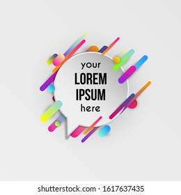 Colorful template with abstract gradient shapes. Neon color lines and cards in a modern trendy design style. Futuristic vector lined background