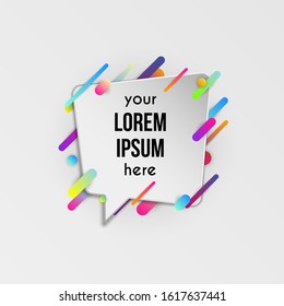 Colorful template with abstract gradient shapes. Neon color lines and cards in a modern trendy design style. Futuristic vector lined background
