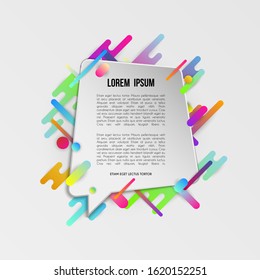 Colorful template with abstract gradient shapes. Neon color lines and cards in a modern trendy design style. Futuristic vector lined background