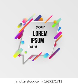 Colorful template with abstract gradient shapes. Neon color lines and cards in a modern trendy design style. Futuristic vector lined background