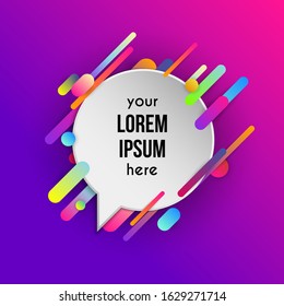 Colorful template with abstract gradient shapes. Neon color lines and cards in a modern trendy design style. Futuristic vector lined background