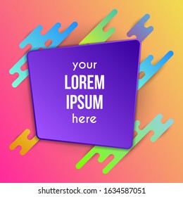 Colorful template with abstract gradient shapes. Neon color lines and cards in a modern trendy design style. Futuristic vector lined background