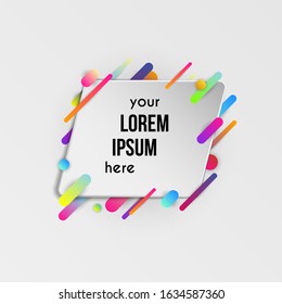 Colorful template with abstract gradient shapes. Neon color lines and cards in a modern trendy design style. Futuristic vector lined background