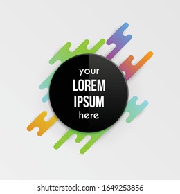 Colorful template with abstract gradient shapes. Neon color lines and cards in a modern trendy design style. Futuristic vector lined background