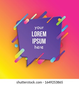 Colorful template with abstract gradient shapes. Neon color lines and cards in a modern trendy design style. Futuristic vector lined background