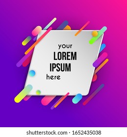 Colorful template with abstract gradient shapes. Neon color lines and cards in a modern trendy design style. Futuristic vector lined background