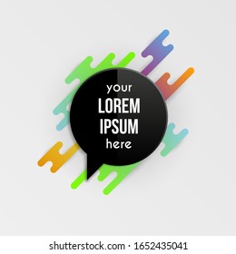 Colorful template with abstract gradient shapes. Neon color lines and cards in a modern trendy design style. Futuristic vector lined background