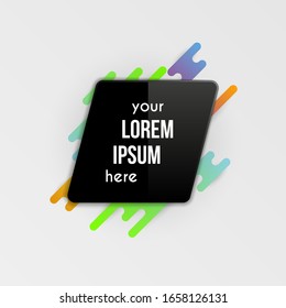 Plantilla colorida con formas de degradado abstracto. Líneas de color neón y tarjetas en un moderno estilo de diseño. Fondo vectorial futurista alineado