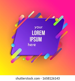 Colorful template with abstract gradient shapes. Neon color lines and cards in a modern trendy design style. Futuristic vector lined background