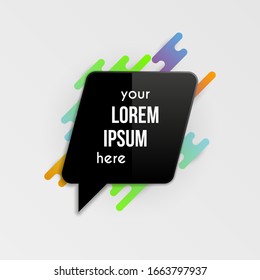 Colorful template with abstract gradient shapes. Neon color lines and cards in a modern trendy design style. Futuristic vector lined background