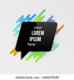 Colorful template with abstract gradient shapes. Neon color lines and cards in a modern trendy design style. Futuristic vector lined background