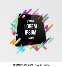 Colorful template with abstract gradient shapes. Neon color lines and cards in a modern trendy design style. Futuristic vector lined background