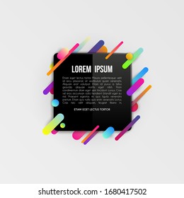 Colorful template with abstract gradient shapes. Neon color lines and cards in a modern trendy design style. Futuristic vector lined background
