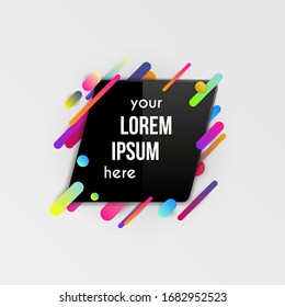 Plantilla colorida con formas de degradado abstracto. Líneas de color neón y tarjetas en un moderno estilo de diseño. Fondo vectorial futurista alineado