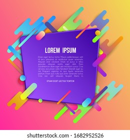 Plantilla colorida con formas de degradado abstracto. Líneas de color neón y tarjetas en un moderno estilo de diseño. Fondo vectorial futurista alineado