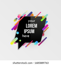 Colorful template with abstract gradient shapes. Neon color lines and cards in a modern trendy design style. Futuristic vector lined background