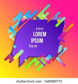Plantilla colorida con formas de degradado abstracto. Líneas de color neón y tarjetas en un moderno estilo de diseño. Fondo vectorial futurista alineado