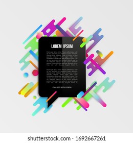Colorful template with abstract gradient shapes. Neon color lines and cards in a modern trendy design style. Futuristic vector lined background