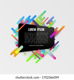 Colorful template with abstract gradient shapes. Neon color lines and cards in a modern trendy design style. Futuristic vector lined background