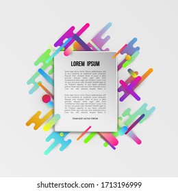 Colorful template with abstract gradient shapes. Neon color lines and cards in a modern trendy design style. Futuristic vector lined background