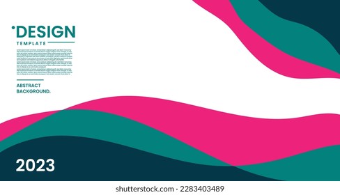 Colorful template banner with abstract flow wave background
