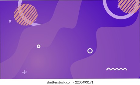 Colorful template banner with abstract gradient violet color. Design with liquid form.