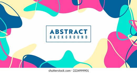 Colorful template banner with color. Design with liquid shape. 