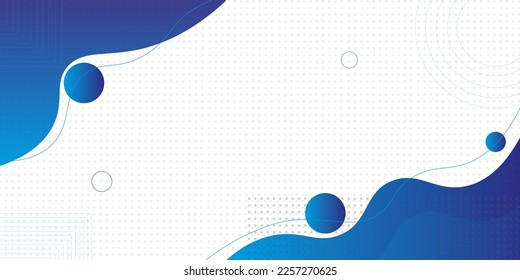 Colorful template banner with gradient blue color. Design with liquid form.