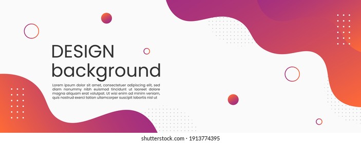 Colorful template banner with gradient color. Design with liquid shape. 