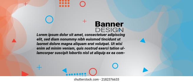 Colorful template banner with gradient color.  Design with liquid form