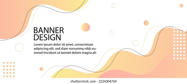 Colorful template banner with gradient color.  Design with liquid form.