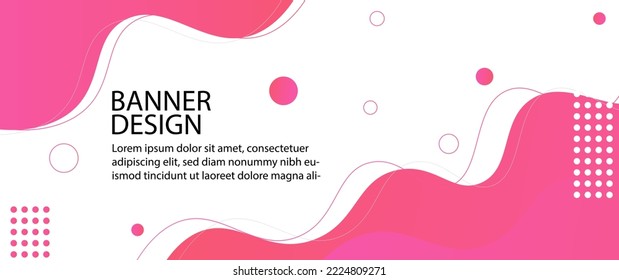 Colorful template banner with gradient color.  Design with liquid form.