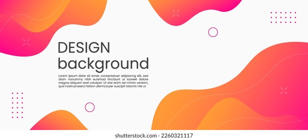 Colorful template banner with gradient color. Design with liquid shape.