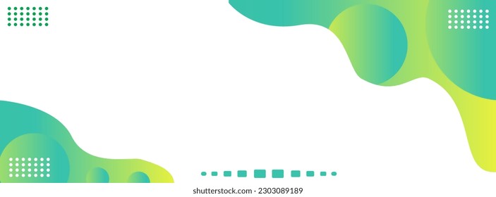 Colorful template banner with gradient color Green. Design with liquid shape