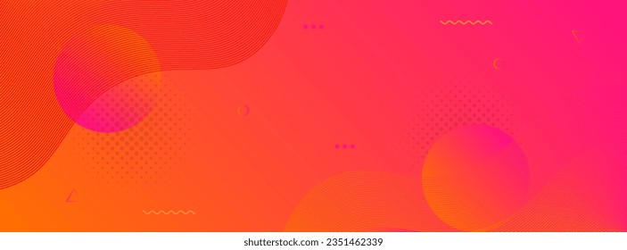 Colorful template banner with gradient color. Design with liquid shape