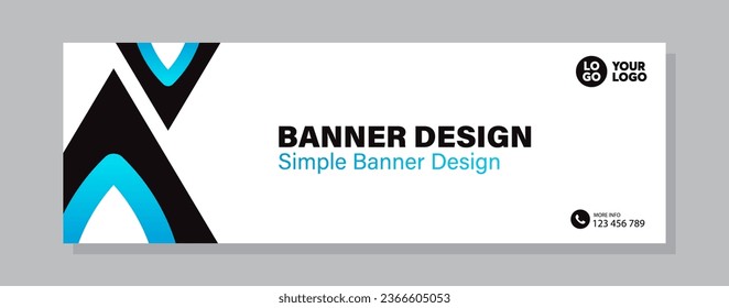 Colorful template banner with gradient color and black color. Design with abstract shape.
