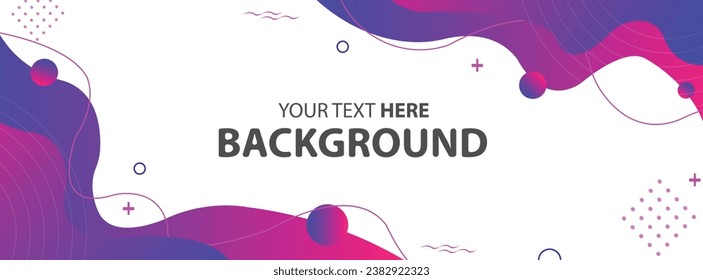 Colorful template banner with gradient color. Design with liquid shape style