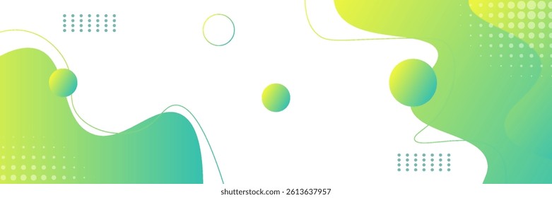 Colorful template banner with gradient color. Design with liquid shape. 