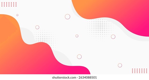 Colorful template banner with gradient color. Design with liquid shape, vector illustration