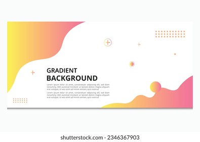 Colorful template banner with gradient. Liquid shape and gradient colorful background.
