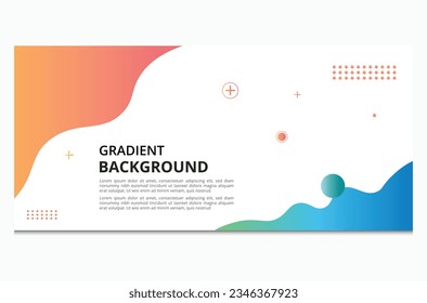 Banner de plantilla colorido con degradado. Forma líquida y fondo de color degradado.